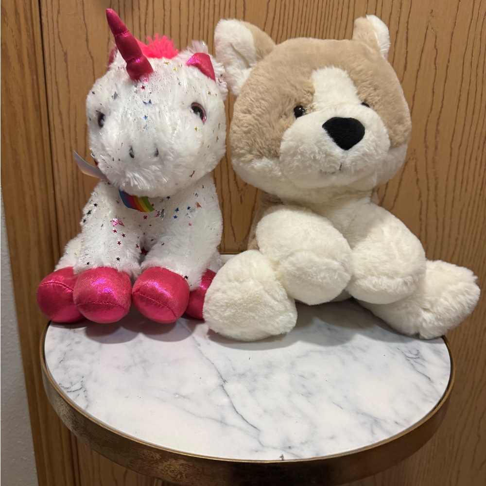 Plush Unicorn and Dog plush set